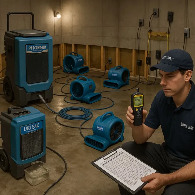 Structural Drying and Dehumidification process in Willacoochee, GA
